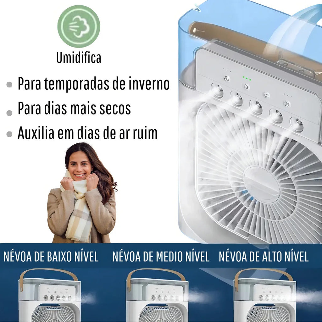 Mini Ventilador Climatizador De Mesa