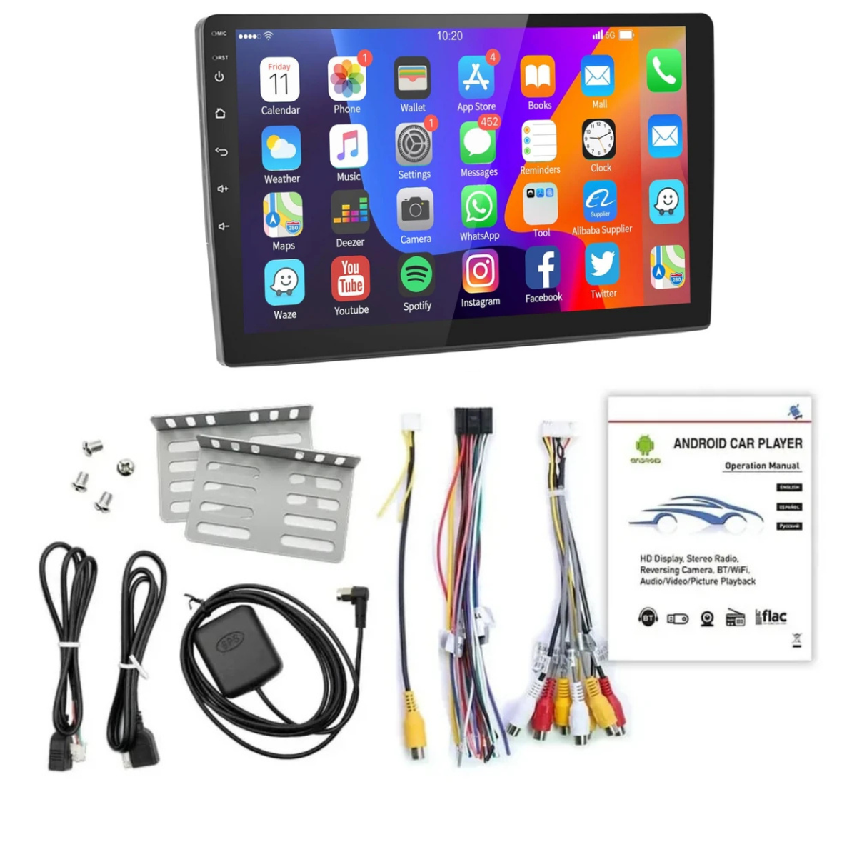 Estéreo para Auto + 10" Pantalla Táctil