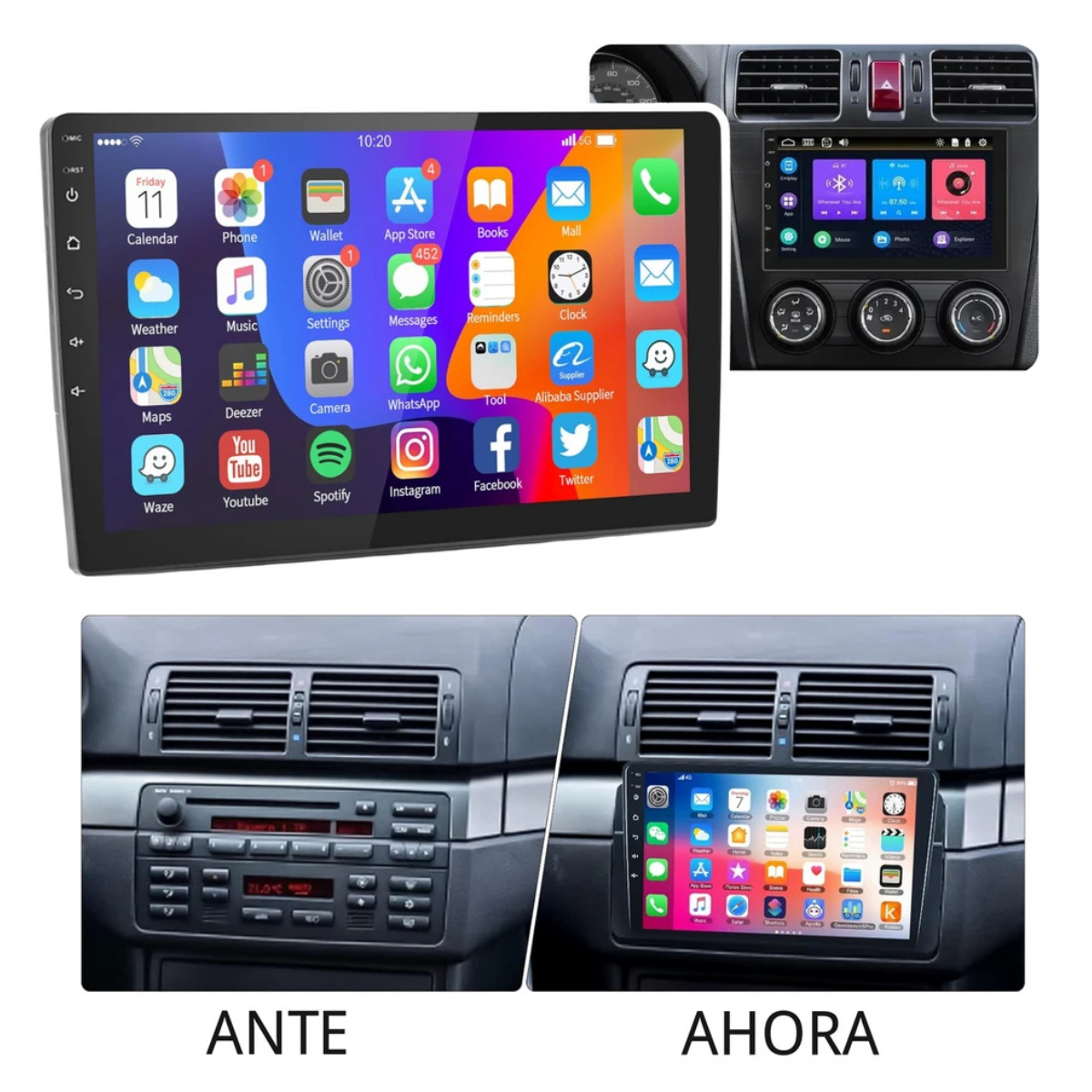 Estéreo para Auto + 10" Pantalla Táctil