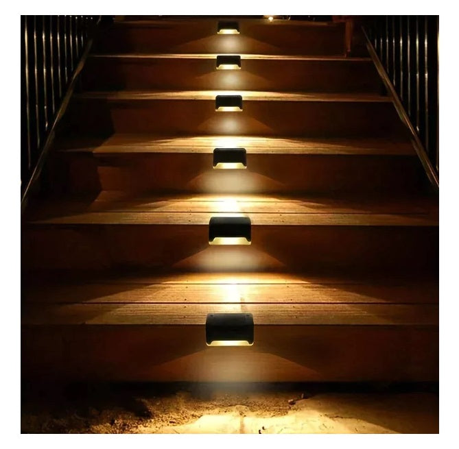 Set X4 Lampara Solar para Escalera Jardin