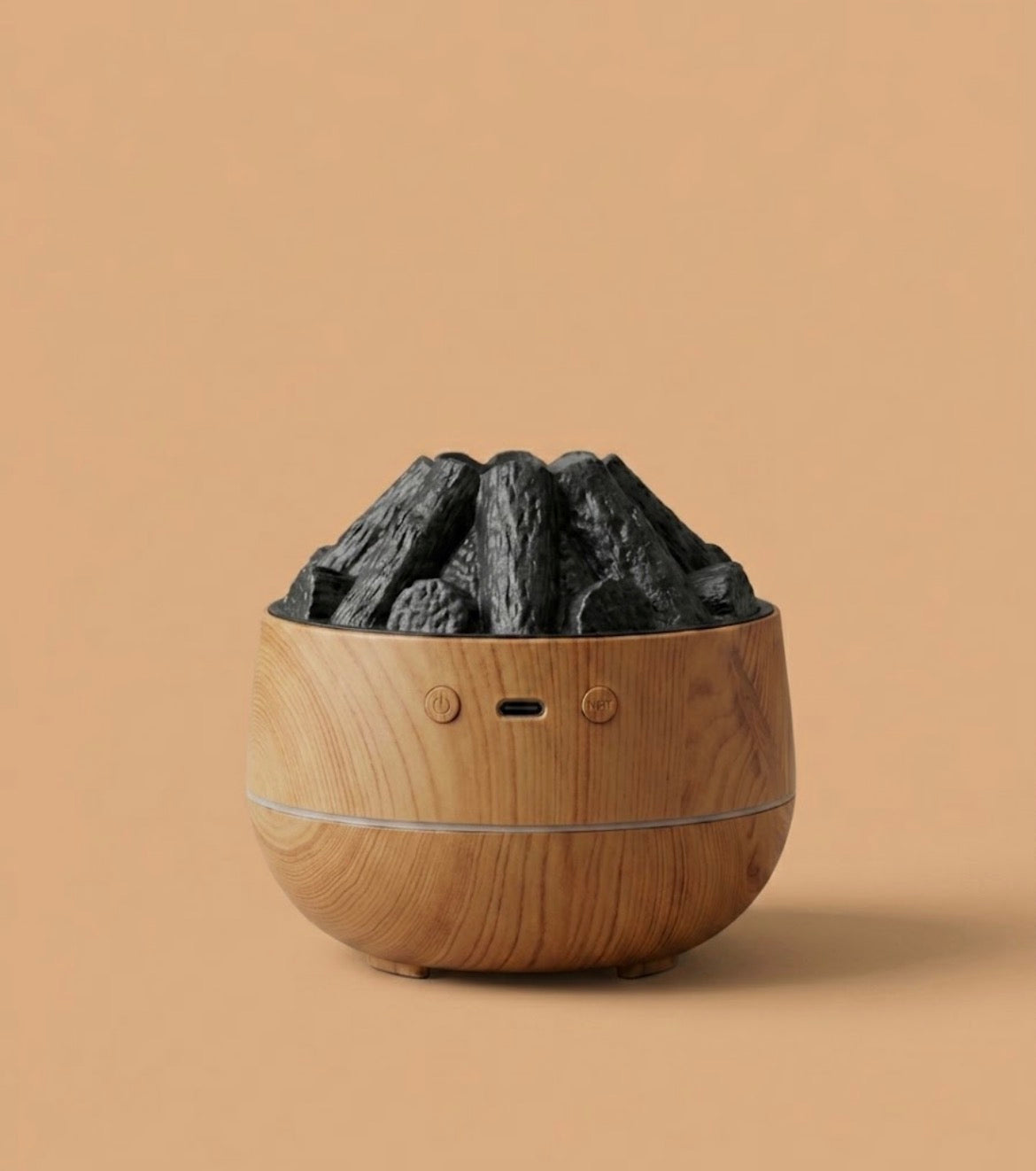 Humidificador Diseño Fogata Símil Madera