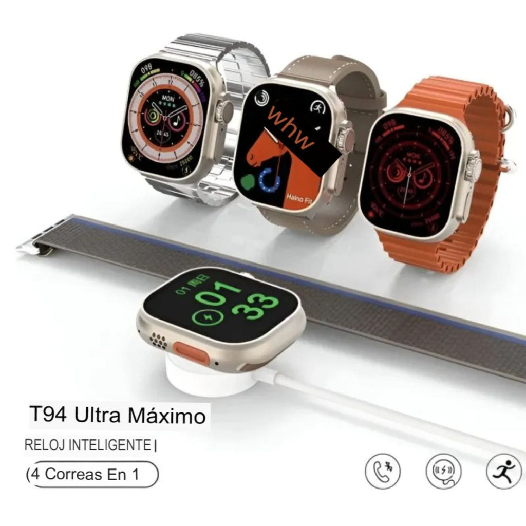 reloj smartwatch con 4 mallas